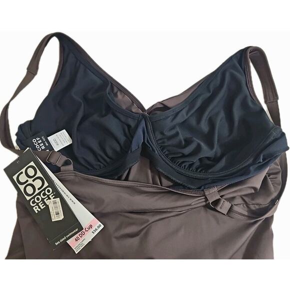 Coco Reef Tankini Top 40DD Bra Size Brown Swimsuit Tank Top NWT. - Picture 4 of 16